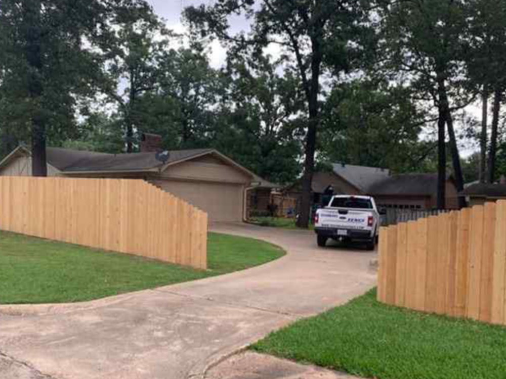 New Boston TX stockade style wood fence